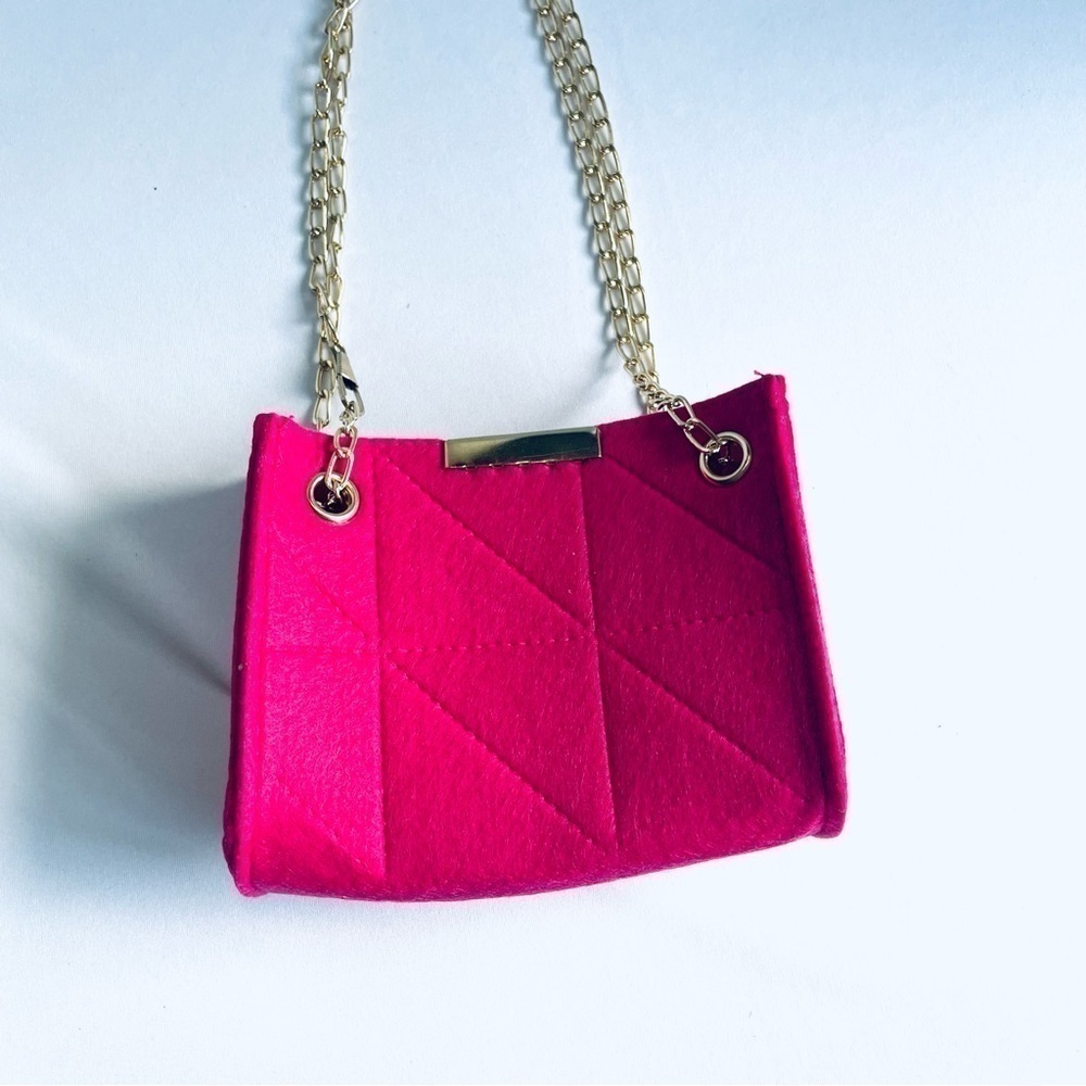 NWOT Barbie Style Hot Pink Square Evening Bag Women Mini Purse Girls - Picture 8 of 13